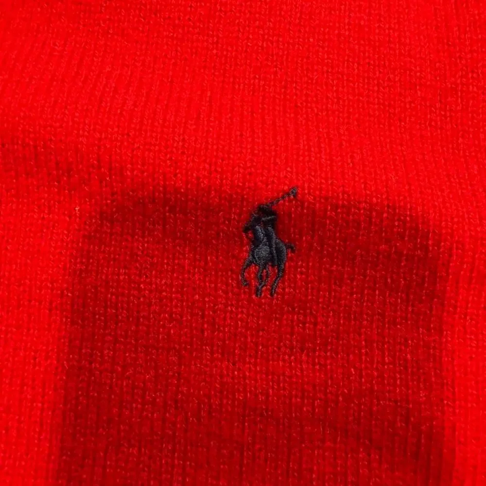 Polo Ralph Lauren Sweater Mens XXL Red V-Neck 100% Lambs Wool Italian Yarn Pony